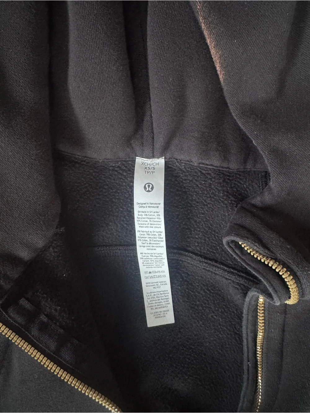 Lululemon Scuba Oversized Half-Zip Hoodie Long Black/Gold XS/S